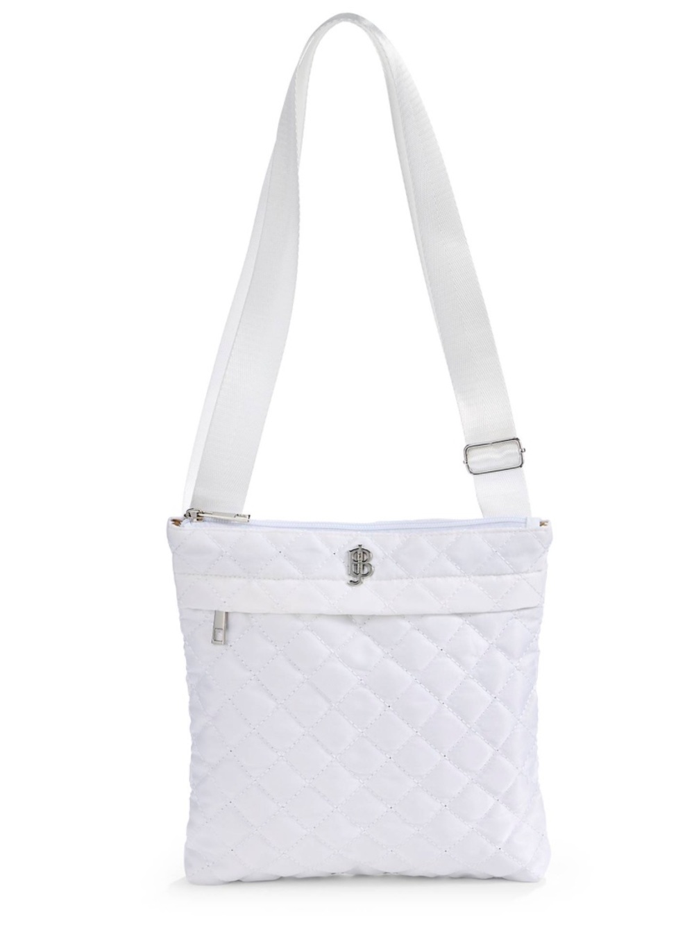 Julia Buxton Maggie Quilted Nylon Crossbody Bag Summer White NWT